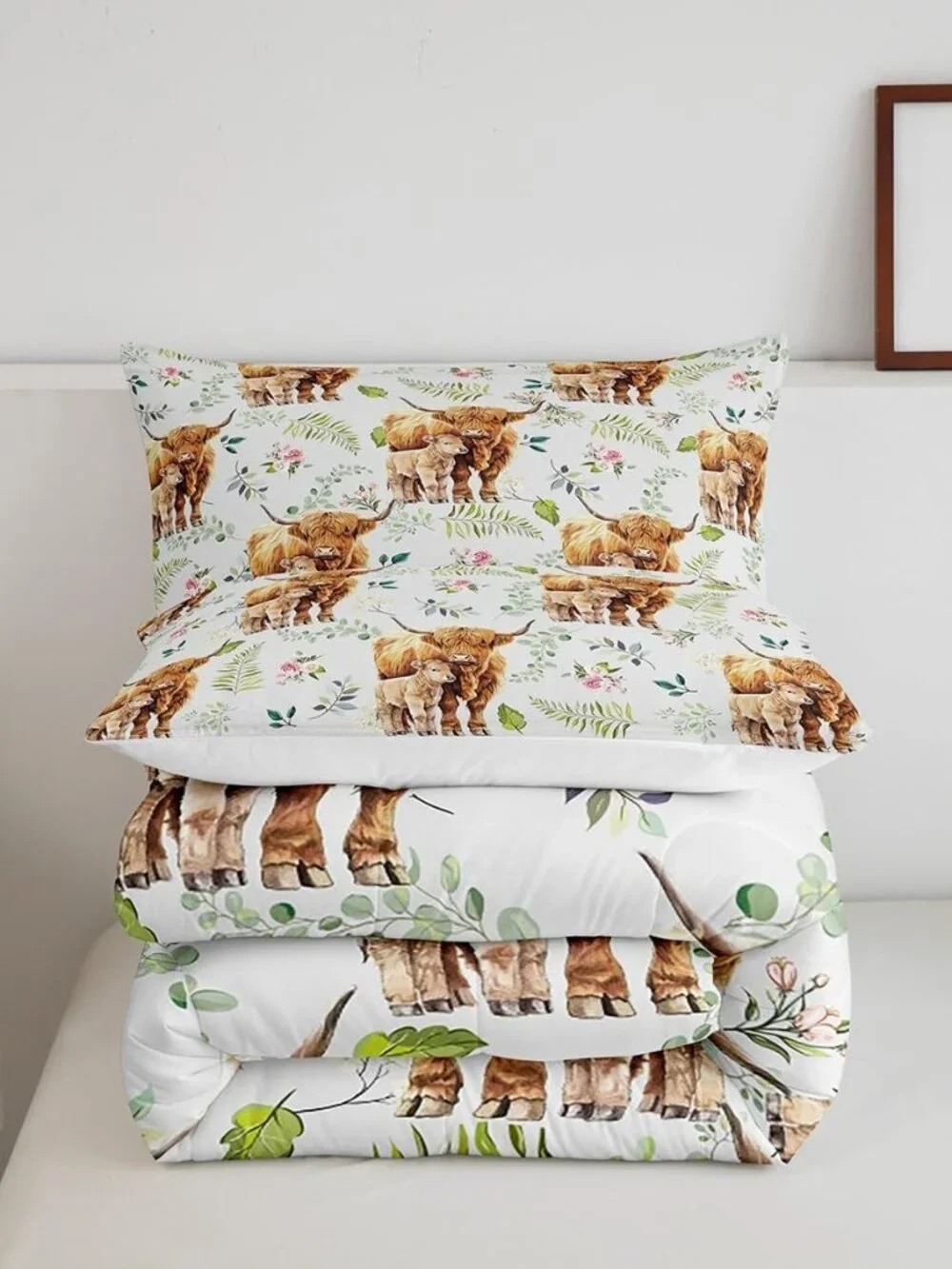 Rustic Cow Comforter Set Queen,Retro Cowhide Bedding Set for Kids Boys Girls,Hig